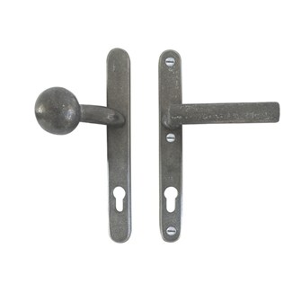 Dauby veiligheidsbeslag knop/kruk - Pure TOP + PH1930 - ruw metaal - profielcilinder 92 mm