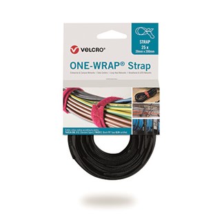Velcro kabelbinder - One-wrap strap - klittenband - 2 x 33 mm - zwart - 25 st - 55804701