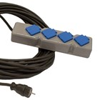 Snoercentrale 4-voudig - grijs/blauw - met 10m snoer 