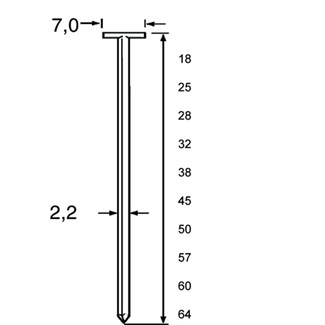 Dutack T-nagels TN22 50 mm [1.000] CSt