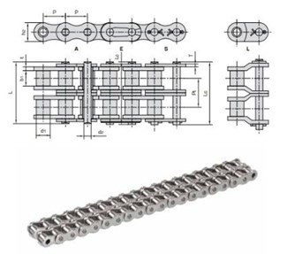 Donghua - Rollenketting - Inox - Duplex - 1" - BS - 16B-2-SS