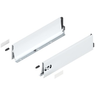 Blum ladezijkant set R+L voor TANDEMBOX Antaro  Hoogte K, incl. afdekkappen  NL: 450 mm  Kleur: Zijdewit