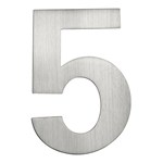 Artitec huisnummer - nr. 5 - blinde bevestiging - RVS - mat geborsteld - 120 mm