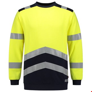 Tricorp sweater multinorm Bicolor - Safety - 303002 - fluor geel/inkt blauw - maat 4XL