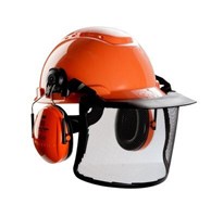 3M™ PELTOR™ helmcombinatie - met H700 helm - Optime l gehoorkap - V4G vizier - oranje