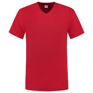 Tricorp T-shirt V-hals fitted - Casual - 101005 - rood - maat XXL