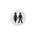 Intersteel pictogram dames en heren - zelfklevend - Ø 76 mm - RVS geborsteld