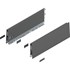 Blum MERIVOBOX zijkant K-hoogte, R+L, 400mm Kleur: orion grijs