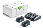 Festool energieset - SYS 18V 2x5,0/TCL 6 DUO - 2x 5.0 Ah accu's en lader incl. systainer
