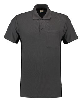 Tricorp Workwear 202002 Bi-color unisex poloshirt Donkergrijs Zwart XL