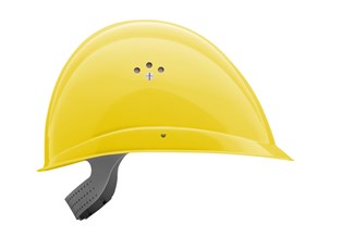 Voss veiligheidshelm - INAP-Profiler - met textiel en korte klep - geel