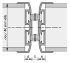 Alprokon rook-/tochtwerend profiel - uitvoering 3110 - deurdikte 40 mm - 2400 mm