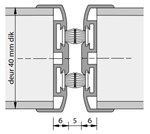 Alprokon rook-/tochtwerend profiel - uitvoering 3110 - deurdikte 40 mm - 2400 mm
