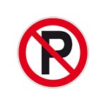 Brady verbodsticker225 rond10 Parkeren verboden 250051