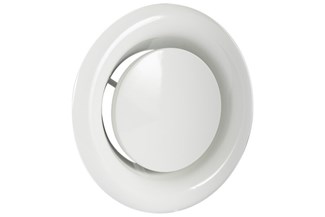 Afzuigventiel met aansluitbus Ø125 mm wit 