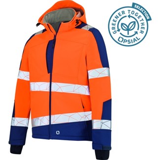 Opsial Softshell jas oranje-marineblauw High-Visibility - maat XXL