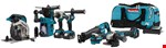 Makita accu combiset - schroeven/boren/slijpen/multitool - DLX7020TX1 - 18V - 2x5.0 Ah accu en snellader - in tas