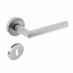 Intersteel deurkruk met sleutelrozet geveerd - Hoek 90° - RVS geborsteld