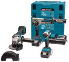 Makita combiset boren, (slag)schroeven en slijpen - DLX3155TJ - 18 V - 2x5,0 Ah accu en snellader - in Mbox