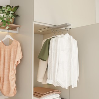 Menage confort h-plus garderobehouder zilvergrijs uittrekbaar 445mm