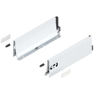 Blum ladezijkant set R+L voor TANDEMBOX Antaro  Hoogte K, incl. afdekkappen  NL: 350 mm  Kleur: Zijdewit