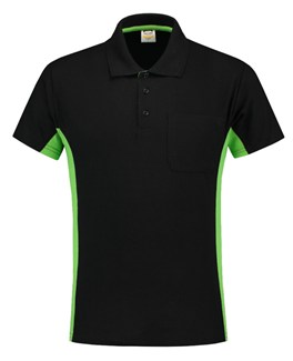 Tricorp Workwear 202002 Bi-Color unisex poloshirt Zwart Limegroen XL