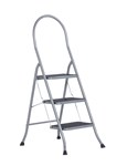 Altrex huishoudtrap - Cromato Silver - met hoge steunbeugel - max. werkhoogte 2,70 m - 1 x 3 treden