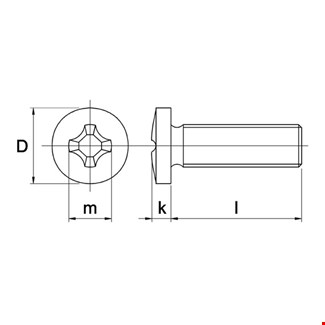 Metaalschroef Ck-Kruis 7985 - M 5 X 16 - Zn