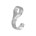 Dauby haak - Pure Plus - wit brons - gesloten