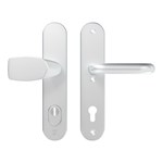 AXA veiligheidsbeslag knopkruk/kruk - SKG*** met kerntrekbeveiliging - Oval Plus kruk Wing+U - PC92 - alu. F1 