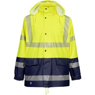 Opsial regenjas - Darius - High Visibility - geel/marine blauw - maat M