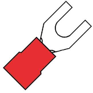 Klemko geisoleerde vorkkabelschoen - A 1540 GS - M4 - 19 A - 0.5-1.5 mm² - B=7.2 - rood