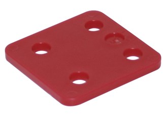 Gebr. Bodegraven drukplaten - zonder sleuf - 5 mm - kunststof - rood - 192 st
