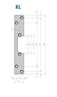Opening Controls voorplaat KL RVS L/R kort - t.b.v. elektrische deuropeners zonder dagschootgeleiding