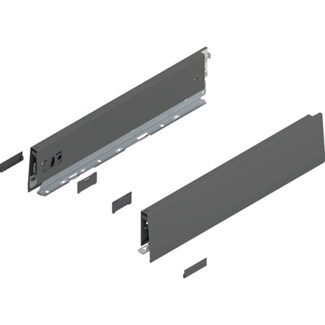 Blum MERIVOBOX zijkant M-hoogte, R+L, 400mm Kleur: orion grijs