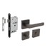 Intersteel Deurbeslag set Toiletslot 63/8mm zwart met Deurkruk Hera en WC-sluiting Antraciet grijs
