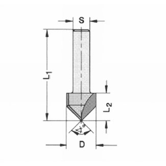 JSO-TR v-groeffrees - 14mm - 90graden - HW s8 z=2 - 24263-5-14000