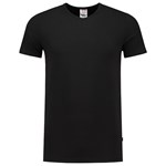 Tricorp T-Shirt elastaan slim fit V-hals - Casual - 101012 - zwart - maat M