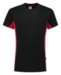 Tricorp T-Shirt Bicolor - 102004 - zwart/rood - maat L