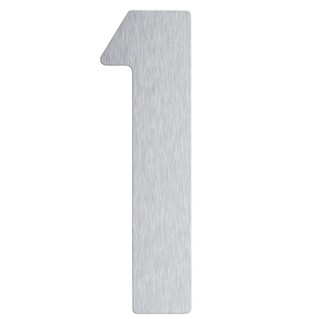 Artitec huisnummer - nr. 1 - blinde bevestiging - RVS - mat geborsteld - 120 mm