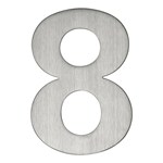 Artitec huisnummer - nr. 8 - blinde bevestiging - RVS - mat geborsteld - 120 mm