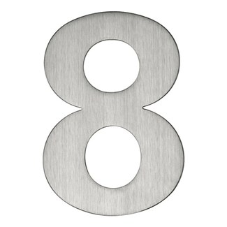 Artitec huisnummer - nr. 8 - blinde bevestiging - RVS - mat geborsteld - 120 mm