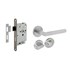 Intersteel deurbeslag set - toilet-/badkamersluiting 63/8 mm - deurkruk hoek 90°- RVS geborsteld
