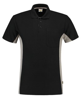 Tricorp Workwear 202002 Bi-Color unisex poloshirt Zwart Grijs 4XL