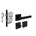 Intersteel Deurbeslag set Toiletslot 63/8mm zwart met Deurkruk Hera en WC-sluiting Zwart