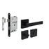 Intersteel Deurbeslag set Toiletslot 63/8mm zwart met Deurkruk Hera en WC-sluiting Zwart