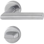 Hoppe deurkruk met wc-rozet - Amsterdam - deurdikte 37/42mm - RVS