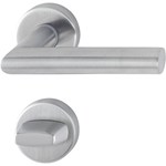 Hoppe deurkruk met wc-rozet - Amsterdam - deurdikte 37/42mm - RVS