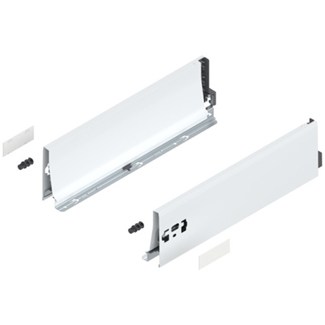 Blum ladezijkant set R+L voor TANDEMBOX Antaro  Hoogte K, incl. afdekkappen  NL: 400 mm  Kleur: Zijdewit