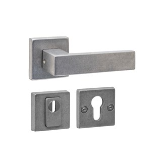 Intersteel Achterdeurbeslag SKG3 deurkruk Amsterdam met Vierkant Veiligheidsrozet RVS getrommeld  